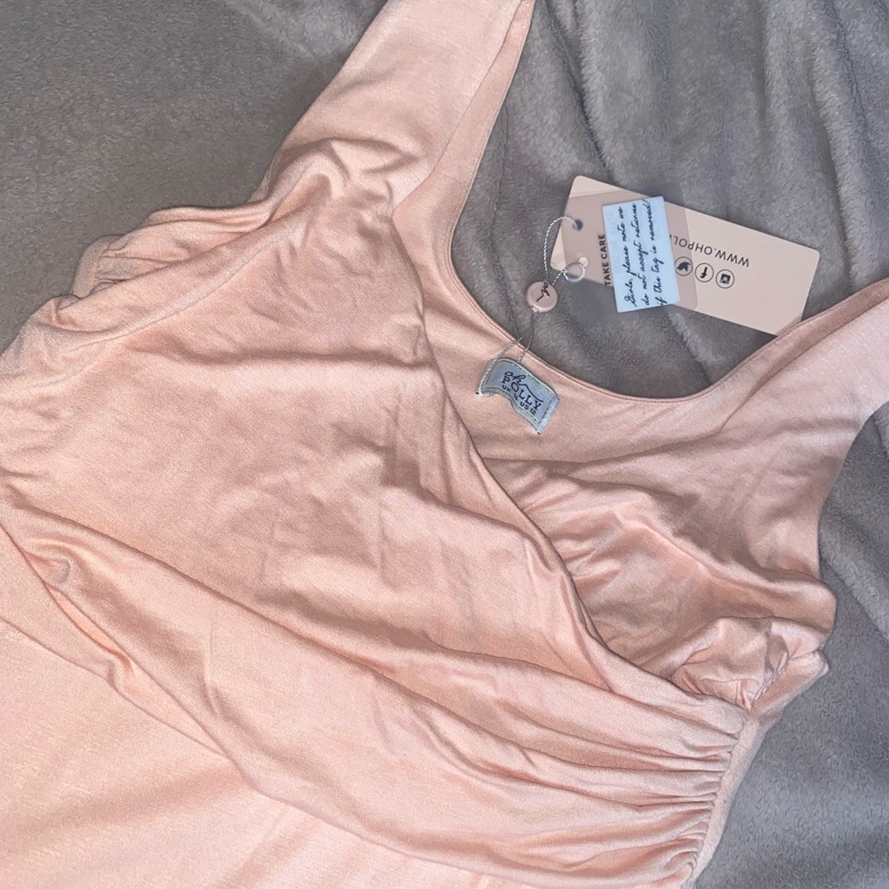 Crossover Detail Blush Midi Dress